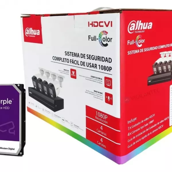 Kit FullColor 4 Cámaras Microfono 1080p 2mp 1tb P2p Dahua